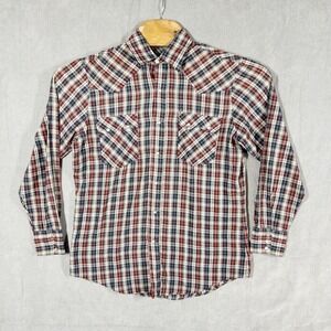 Vintage Stage II Western Pearl Snap Shirt Mens Medium Rodeo Ranchwear Farming